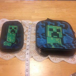 Minecraft insulated lunch bag and pencil case